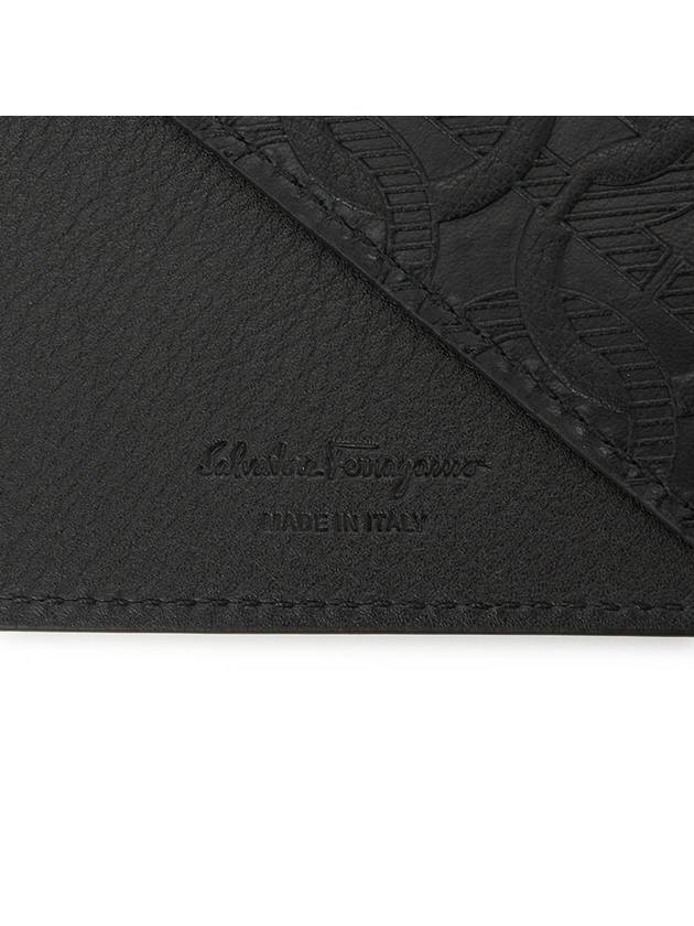 Gancini Embossed Card Wallet Black - SALVATORE FERRAGAMO - BALAAN 5