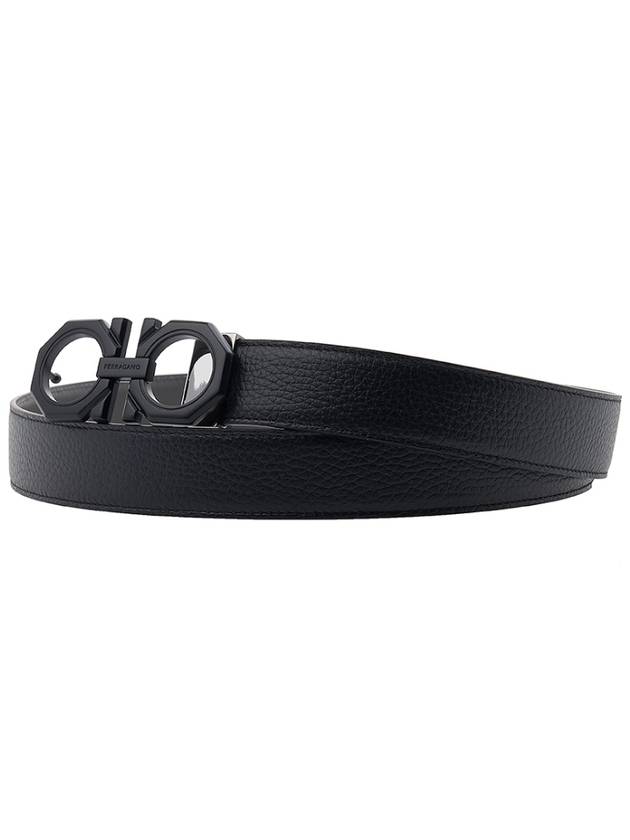 Ferragamo Men's Reversible Gancini Belt 66 0266 DARKGREY NERO 0765786 - SALVATORE FERRAGAMO - BALAAN 2