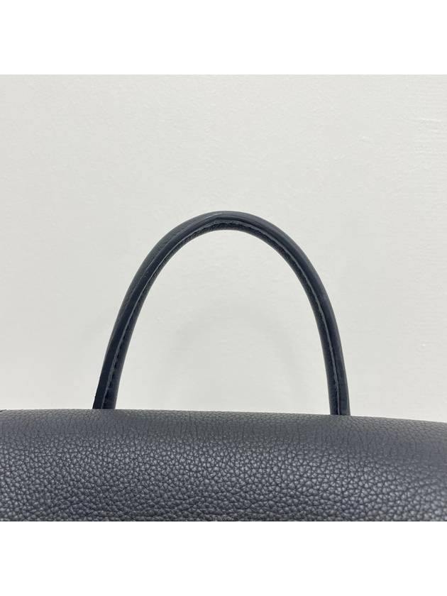 Black leather silver logo Lockmi backpack - LOUIS VUITTON - BALAAN 4