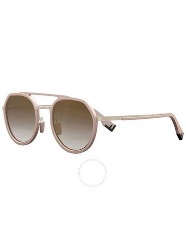 Fendi Brown Pink Gradient Pilot Men's Sunglasses FE40040U 73G 51 - FENDI - BALAAN 1