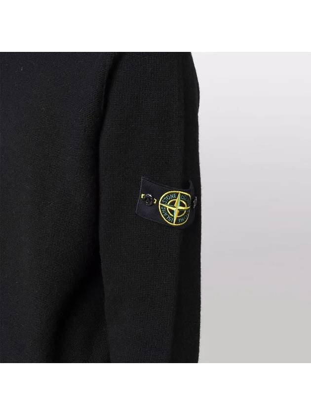 Wappen Patch Hooded Knit Top Black - STONE ISLAND - BALAAN 5