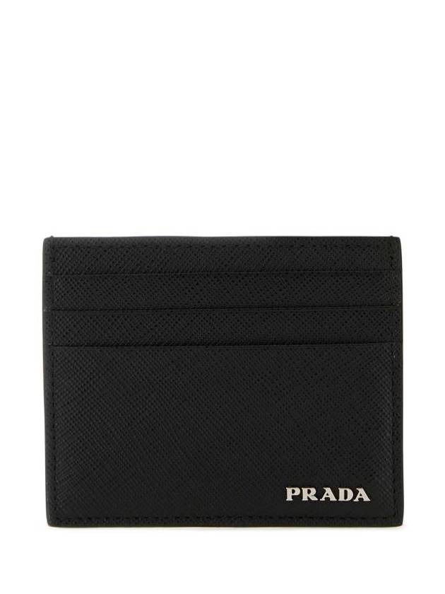 Saffiano Leather Card Wallet Black - PRADA - BALAAN 1