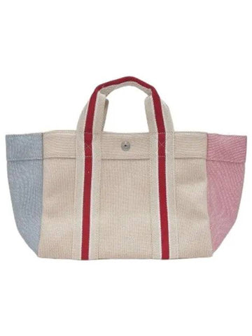 Small Parkour Oxford Tote Bag Light Blue Natural Dark Rose - RUE DE VERNEUIL - BALAAN 1