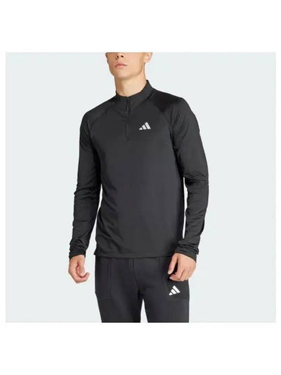 1/4 Zip-Up Training Long Sleeve T-Shirt Black - ADIDAS - BALAAN 2