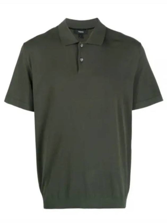 Goris Short Sleeve Polo Shirt Dark Olive - THEORY - BALAAN 1