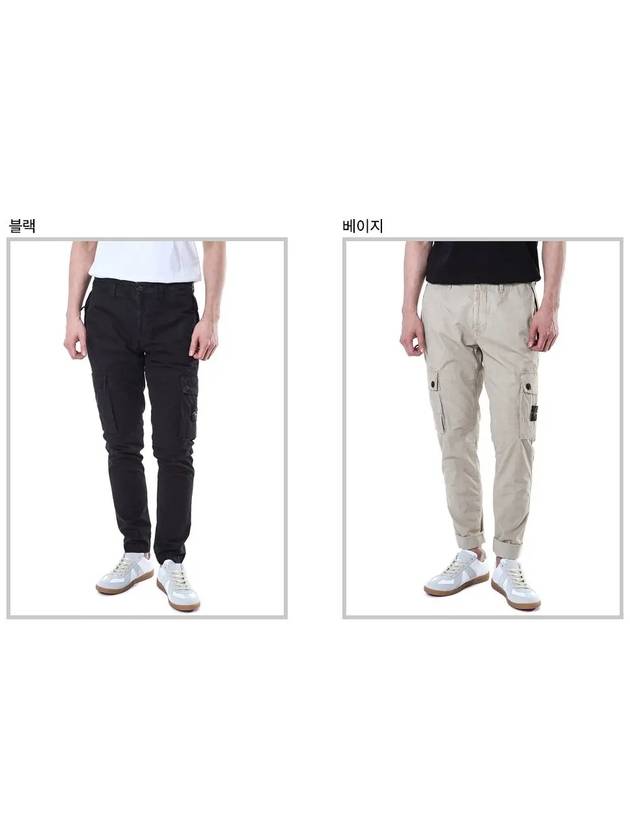 Wappen Patch Old Treatment Slim Fit Cargo Straight Pants Black - STONE ISLAND - BALAAN 3