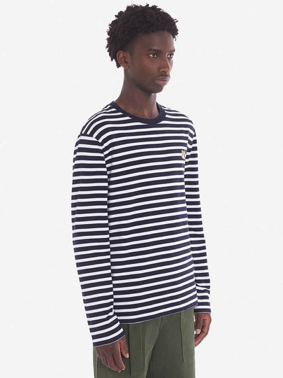 Fox Head Patch Regular Marin Long Sleeve T Shirt Navy Stripes - MAISON KITSUNE - BALAAN 2