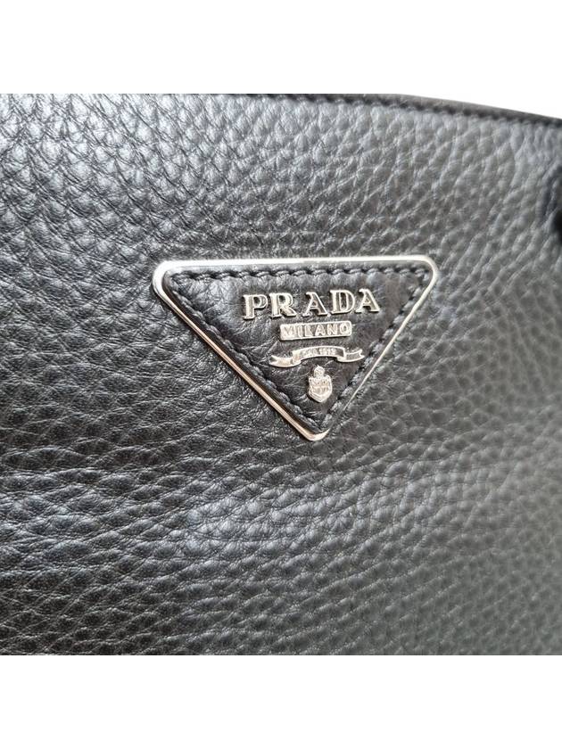 1BA853 Black Vitello Dino Tote Bag Strap - PRADA - BALAAN 8