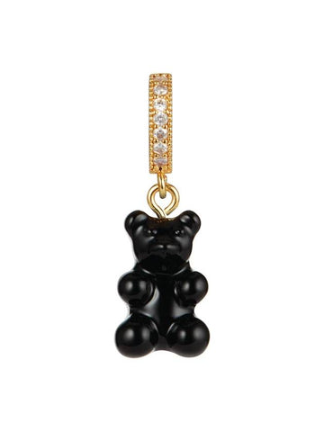 Nostalgia Bear Pave Connector Pendant Black - CRYSTAL HAZE - BALAAN 1