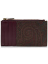 Embroidered Logo Paisley Card Wallet Brown - ETRO - BALAAN 4