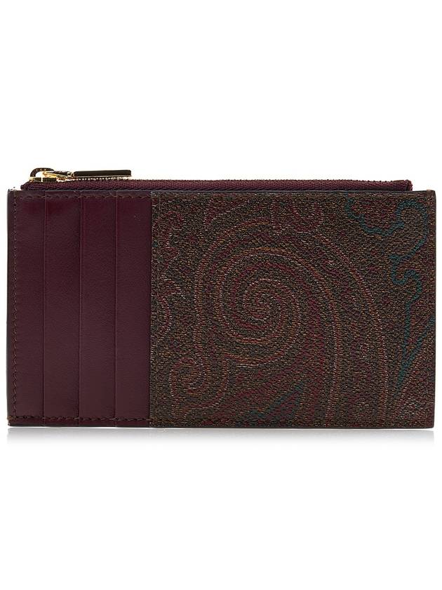 Embroidered Logo Paisley Card Wallet Brown - ETRO - BALAAN 4