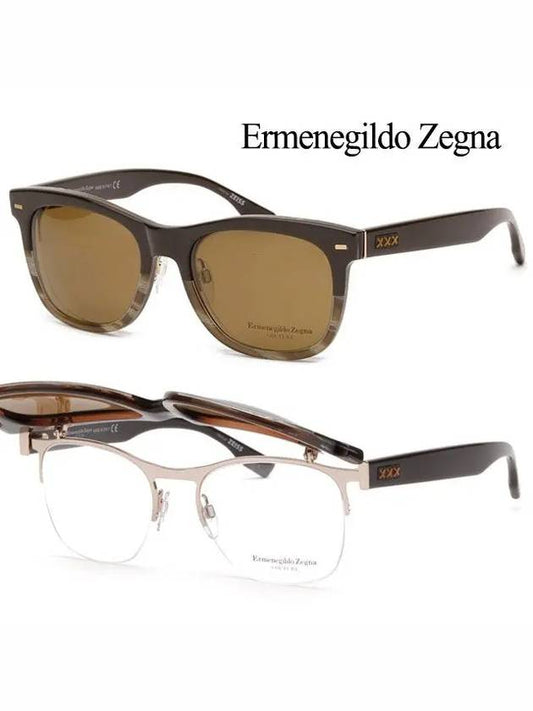 Zegna Sunglasses ZC0001 50M Scissor Flip Polarized Glasses - ERMENEGILDO ZEGNA - BALAAN 1