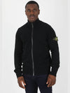 Men's Knit Zip-Up Jacket Black - STONE ISLAND - BALAAN 2