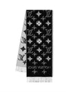 LV Essential Monogram Shine Wool Scarf Black - LOUIS VUITTON - BALAAN 2