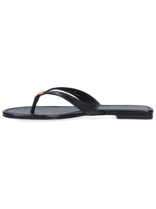 Capri Logo Plaque Flip Flops Black - TORY BURCH - BALAAN 4