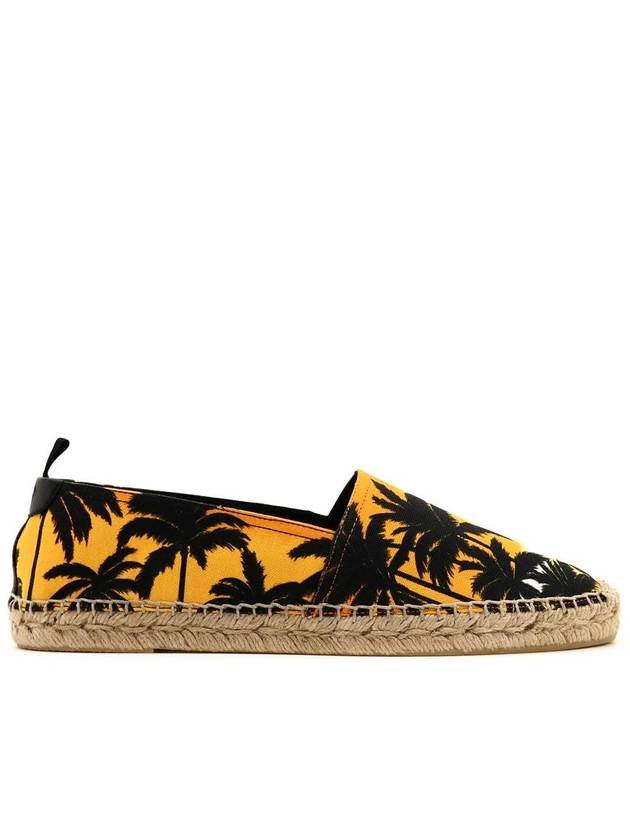 Palm Tree Print Fabric Espadrilles Yellow - SAINT LAURENT - BALAAN 8