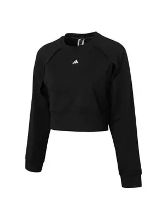 Women's Power Cover-Up Sweatshirt Black - ADIDAS - BALAAN 3