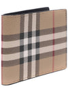 Check Slim Bifold Leather Half Wallet Beige - BURBERRY - BALAAN 4