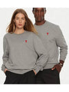 Small Heart Logo Sweatshirt Grey - AMI - BALAAN 7