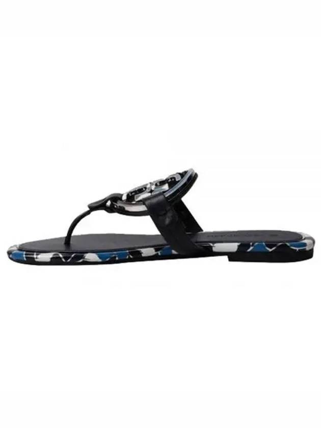 Enameled Miller Flip Flops Blue Black - TORY BURCH - BALAAN 2