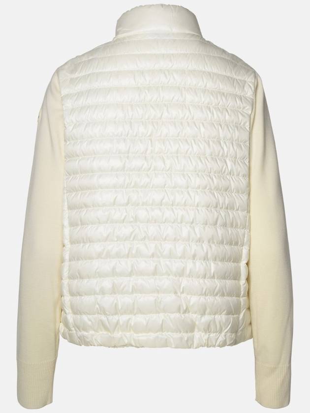 Padded Wool Cardigan White - MONCLER - BALAAN 4