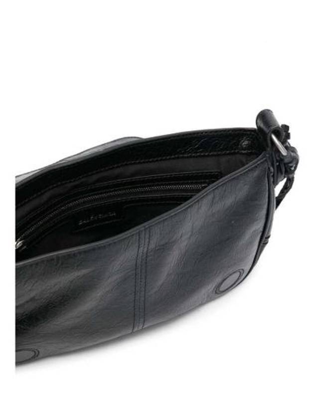 Zipper Stud Arena Lambskin Shoulder Bag Black - BALENCIAGA - BALAAN 4