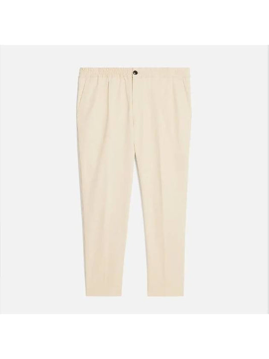 Elastic Cotton Crop Straight Pants Beige - AMI - BALAAN 2