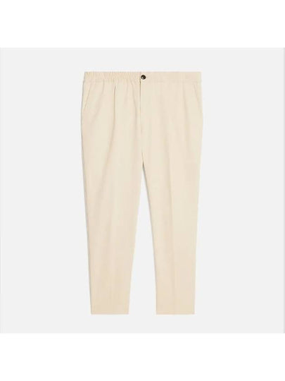 Elastic Cotton Crop Straight Pants Beige - AMI - BALAAN 2