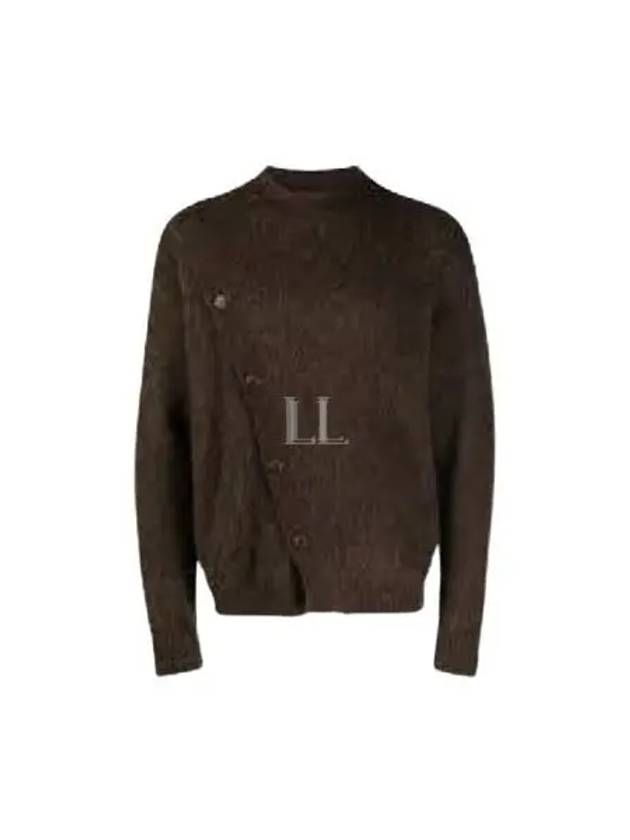 Le Cardigan Pau Asymmetric Cardigan Dark Brown - JACQUEMUS - BALAAN 2