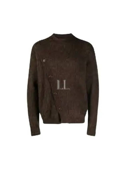 Le Cardigan Pau Asymmetric Cardigan Dark Brown - JACQUEMUS - BALAAN 2