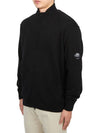 Lambswool GRS Zipped Cardigan Black - CP COMPANY - BALAAN 4