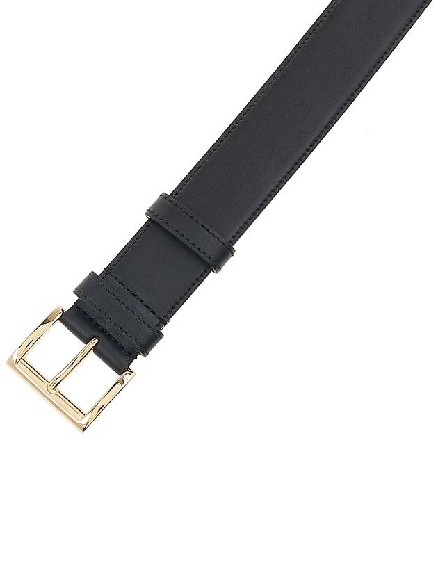 Triangle Logo Plaque City Leather Belt Black - PRADA - BALAAN 7