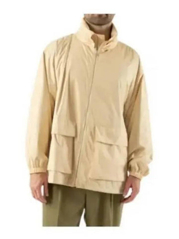 24 HARD TWIST POLYESTER SATIN LAMI AMINATE ZIP BLOUSON LIGHT BEIGE A24SB02SL laminate - AURALEE - BALAAN 1