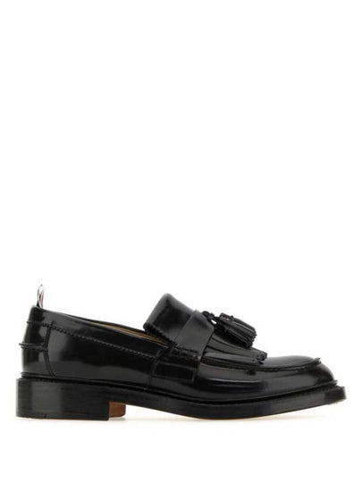 Tassel Trimmed Patent Calf Leather Loafers Black - THOM BROWNE - BALAAN 2