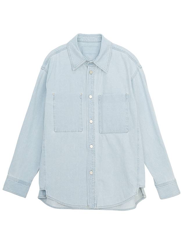 Back Logo Denim Cotton Long Sleeve Shirt Blue - WOOYOUNGMI - BALAAN 2