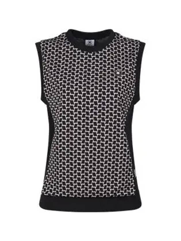 Women s Round Neck Pattern Vest MW4A536W - LUX GOLF - BALAAN 3