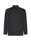 Pleated Long Sleeve Shirt Charcoal - ISSEY MIYAKE - BALAAN 2