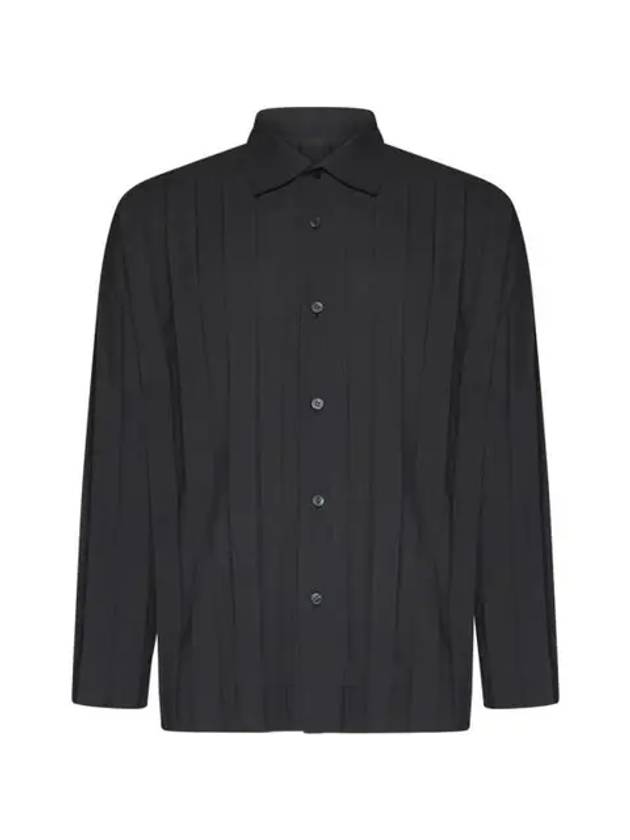 Pleated Long Sleeve Shirt Charcoal - ISSEY MIYAKE - BALAAN 2