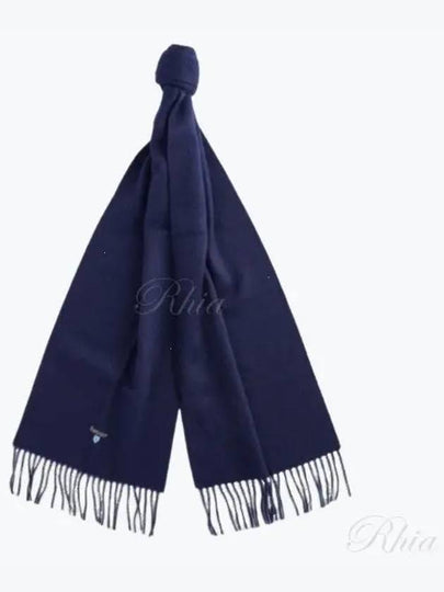 Plain Lambswool Muffler Navy - BARBOUR - BALAAN 2