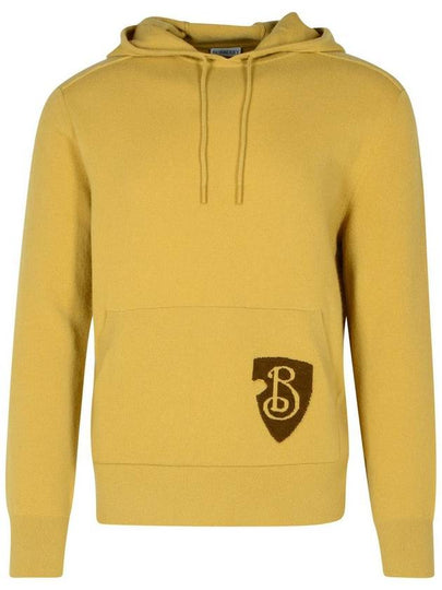 B Shield Wool Blend Hoodie Sand - BURBERRY - BALAAN 2