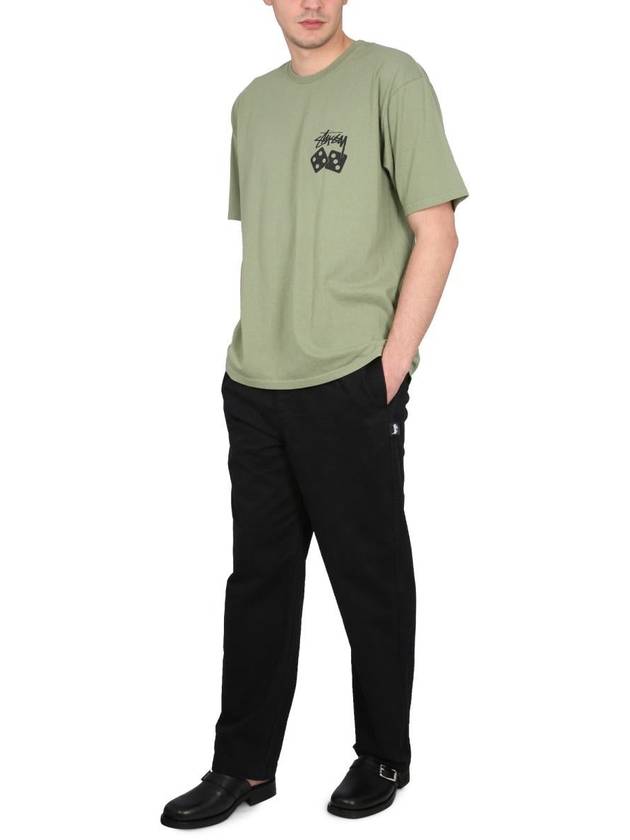 Beach Brushed Cotton Straight Pants Black - STUSSY - BALAAN 3