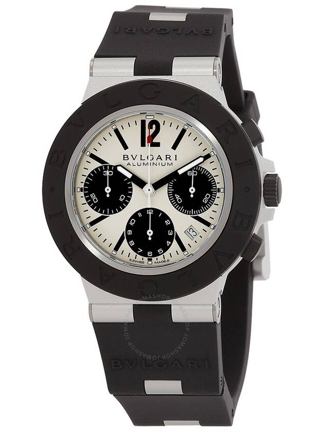 Bvlgari Aluminium Chronograph Automatic White Dial Men's Watch 103722 - BVLGARI - BALAAN 1