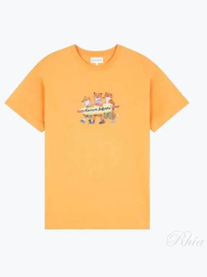 Surfing Foxes Short Sleeve T-shirt Orange - MAISON KITSUNE - BALAAN 2