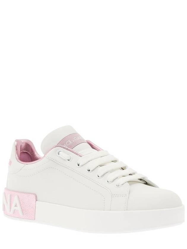 Portofino low-top sneakers white pink - DOLCE&GABBANA - BALAAN 3