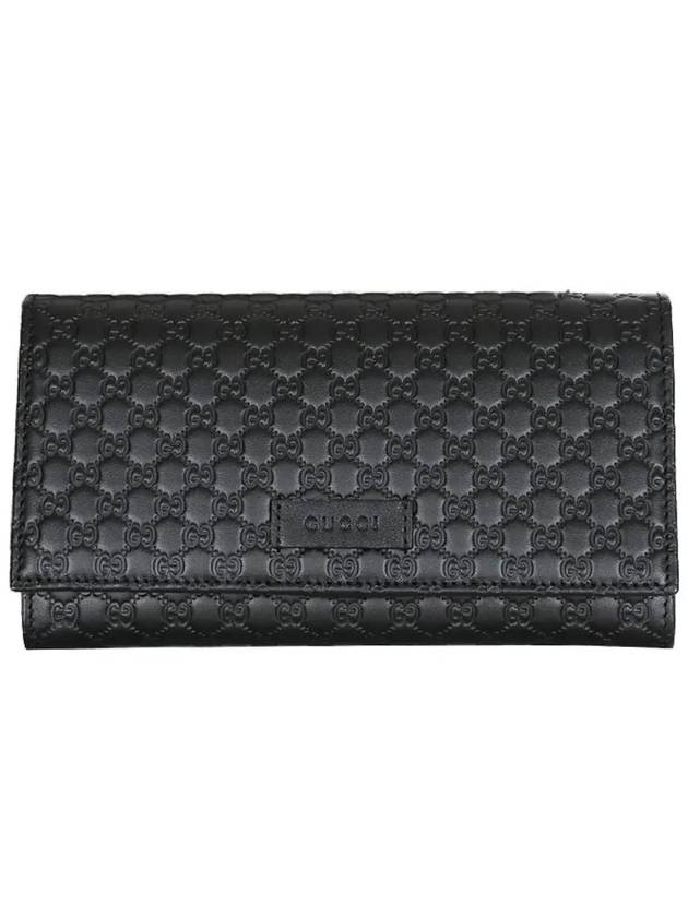 Women's Micro GG Ssima Flap Continental Long Wallet Black - GUCCI - BALAAN 2