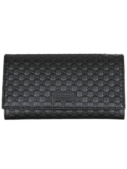 Women's Micro GG Ssima Flap Continental Long Wallet Black - GUCCI - BALAAN 2