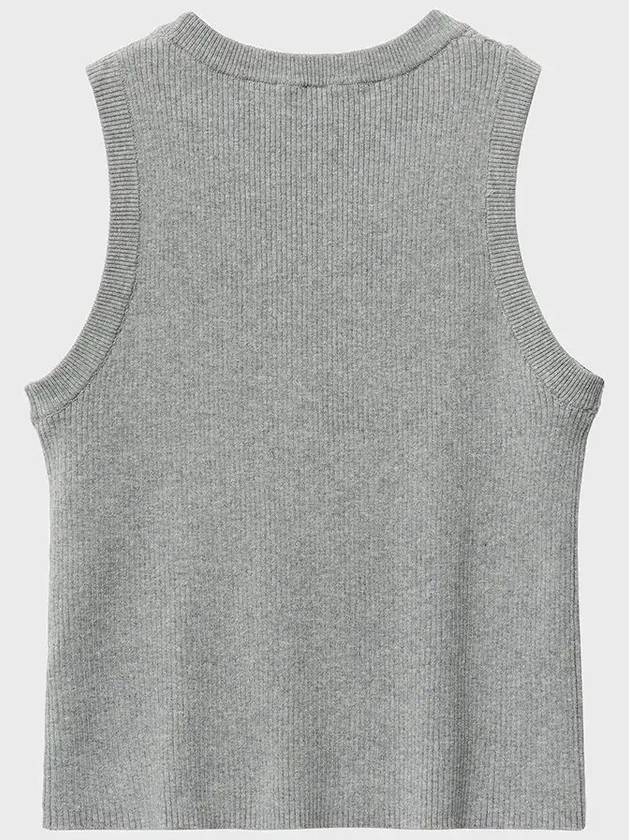 Square Neck Knit Sleeveless Grey - NOIRER FOR WOMEN - BALAAN 9