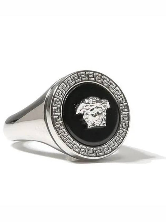 Men's Enamel Medusa Ring Silver - VERSACE - BALAAN 2