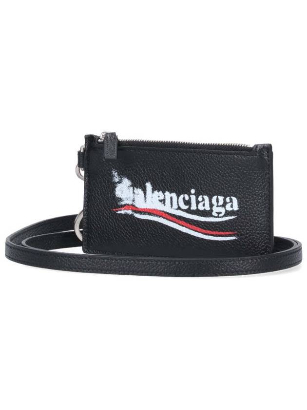 Wave Logo Strap Card Wallet Black - BALENCIAGA - BALAAN 3