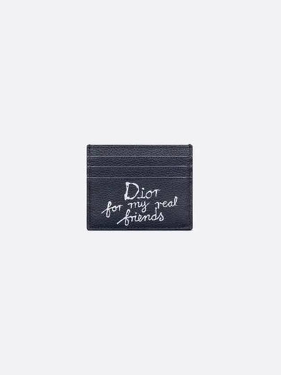 Hylton Nel Grain Calfskin Card Wallet Navy - DIOR - BALAAN 2